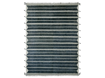 Black 10'4" x 14'2" Tribal & Geometric Hand knotted Wool Rug - Sku: O020523