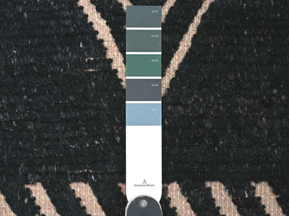 Black 9'4" x 12'10" Tribal & Geometric Hand knotted Wool Rug - Sku: O020524