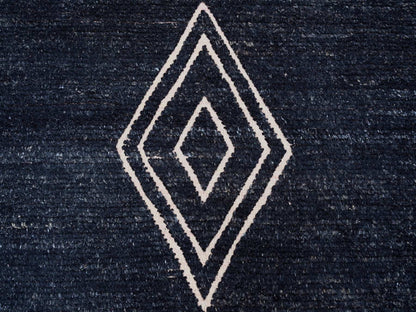 Black 9'4" x 12'10" Tribal & Geometric Hand knotted Wool Rug - Sku: O020524