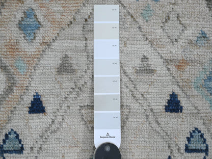 Oushak hand-knotted wool runner in Ivory, 3'1" x 11'8" — SKU O020530 (view 3)