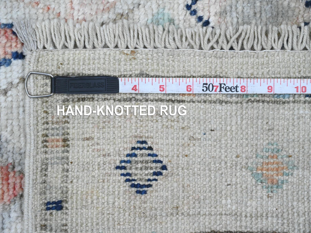 Oushak hand-knotted wool runner in Ivory, 3'1" x 11'8" — SKU O020530 (view 6)