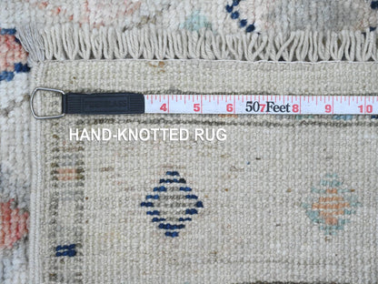 Oushak hand-knotted wool runner in Ivory, 3'1" x 11'8" — SKU O020530 (view 6)