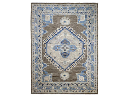 Brown 11'8" x 15'6" Oushak / Peshawar Hand knotted Wool Rug - Sku: O020538