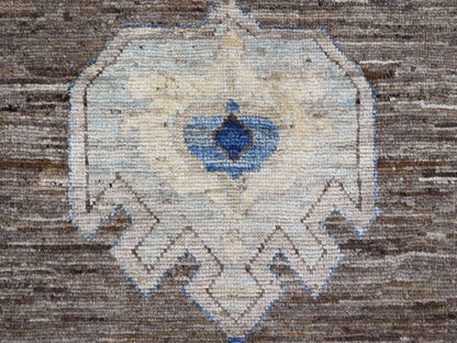 Brown 11'8" x 15'6" Oushak / Peshawar Hand knotted Wool Rug - Sku: O020538