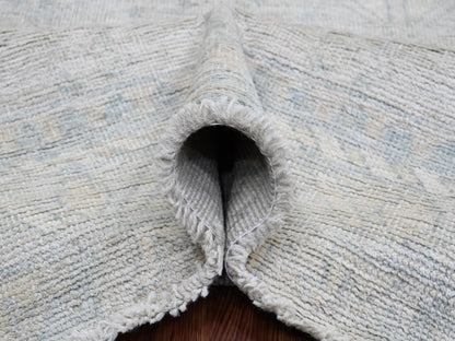 Grey 8'0" x 9'8" Oushak And Peshawar Hand knotted Wool Rug - Sku: O020539