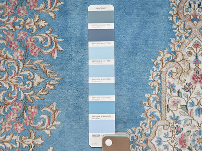 Blue 8'10" x 11'10" Vintage Hand knotted Wool Rug - Sku: O02053
