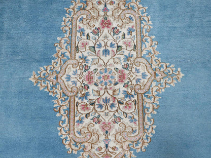 Blue 8'10" x 11'10" Vintage Hand knotted Wool Rug - Sku: O02053
