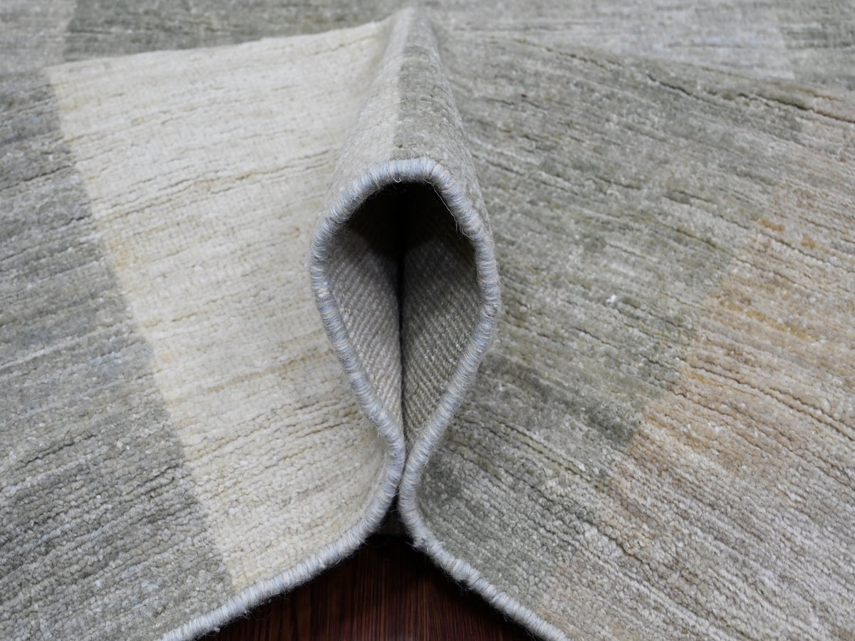 Tribal & Geometric hand-knotted wool rug in Gray, 8'9" x 11'6" — SKU O020540 (view 5)