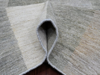 Tribal & Geometric hand-knotted wool rug in Gray, 8'9" x 11'6" — SKU O020540 (view 5)