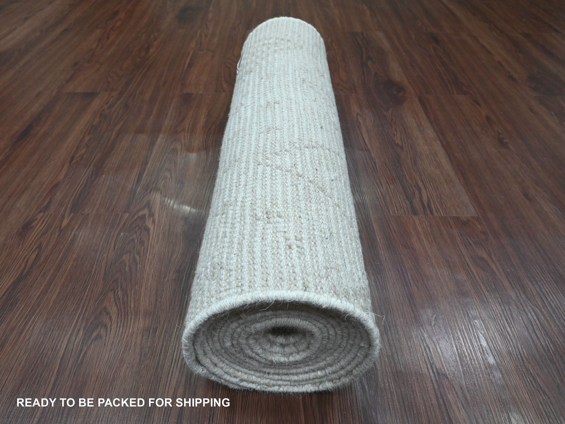 Tribal & Geometric hand-knotted wool runner in Ivory, 2'5" x 14'3" — SKU O020554 (view 4)