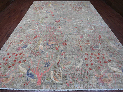 Peshawar Oushak hand-knotted wool rug in Gray, 9'11" x 13'8" — SKU O020559 (view 2)