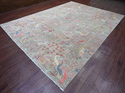 Peshawar Oushak hand-knotted wool rug in Gray, 9'11" x 13'8" — SKU O020559 (view 3)