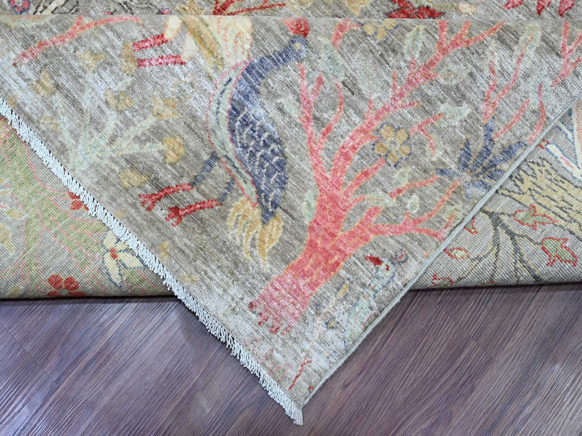 Peshawar Oushak hand-knotted wool rug in Gray, 9'11" x 13'8" — SKU O020559 (view 6)