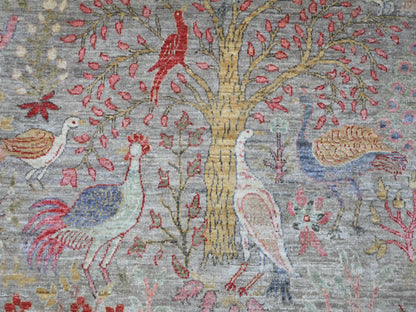 Grey 9'11" x 13'8" Oushak And Peshawar Hand knotted Wool Rug - Sku: O020559