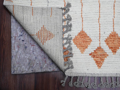 Ivory 12'5" x 15'2" Tribal Hand knotted Wool Rug - Sku: O020560
