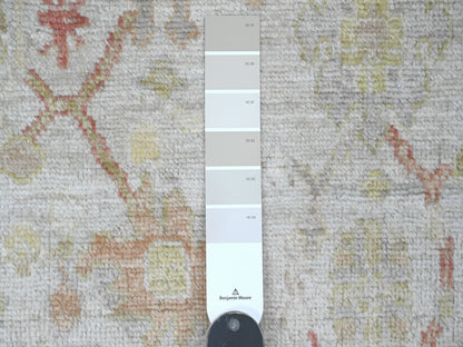 Oushak Oushak hand-knotted wool runner in Ivory & Green, 4' x 11'9" — SKU O020571 (view 3)