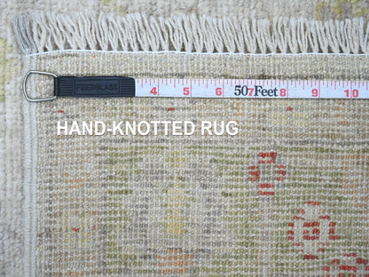 Oushak Oushak hand-knotted wool runner in Ivory & Green, 4' x 11'9" — SKU O020571 (view 6)