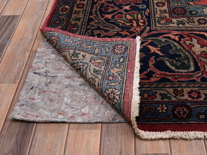 Antique hand-knotted wool rug in Red & Midnight Blue, 13'2" x 20'8" — SKU O02057 (view 5)