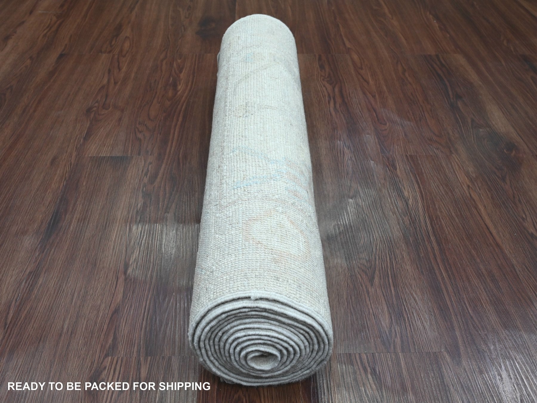 Oushak Oushak hand-knotted wool runner in Ivory & Light Gray, 2'8" x 12'4" — SKU O020582 (view 4)