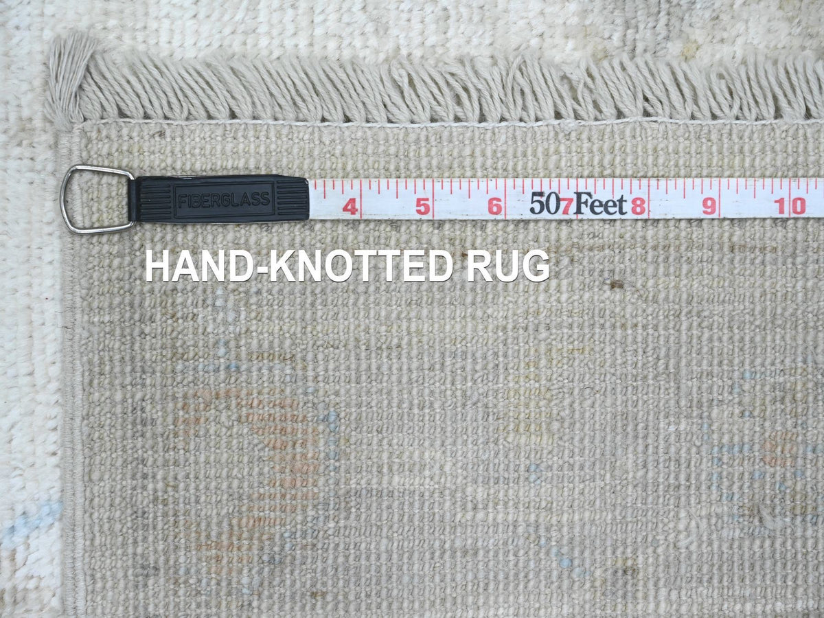 Oushak Oushak hand-knotted wool runner in Ivory & Light Gray, 2'8" x 12'4" — SKU O020582 (view 6)