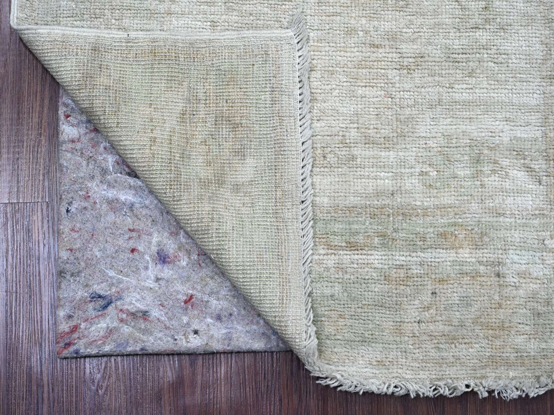 Ivory 2'10" x 11'5" Oushak / Peshawar Hand knotted Wool Rug - Sku: O020584