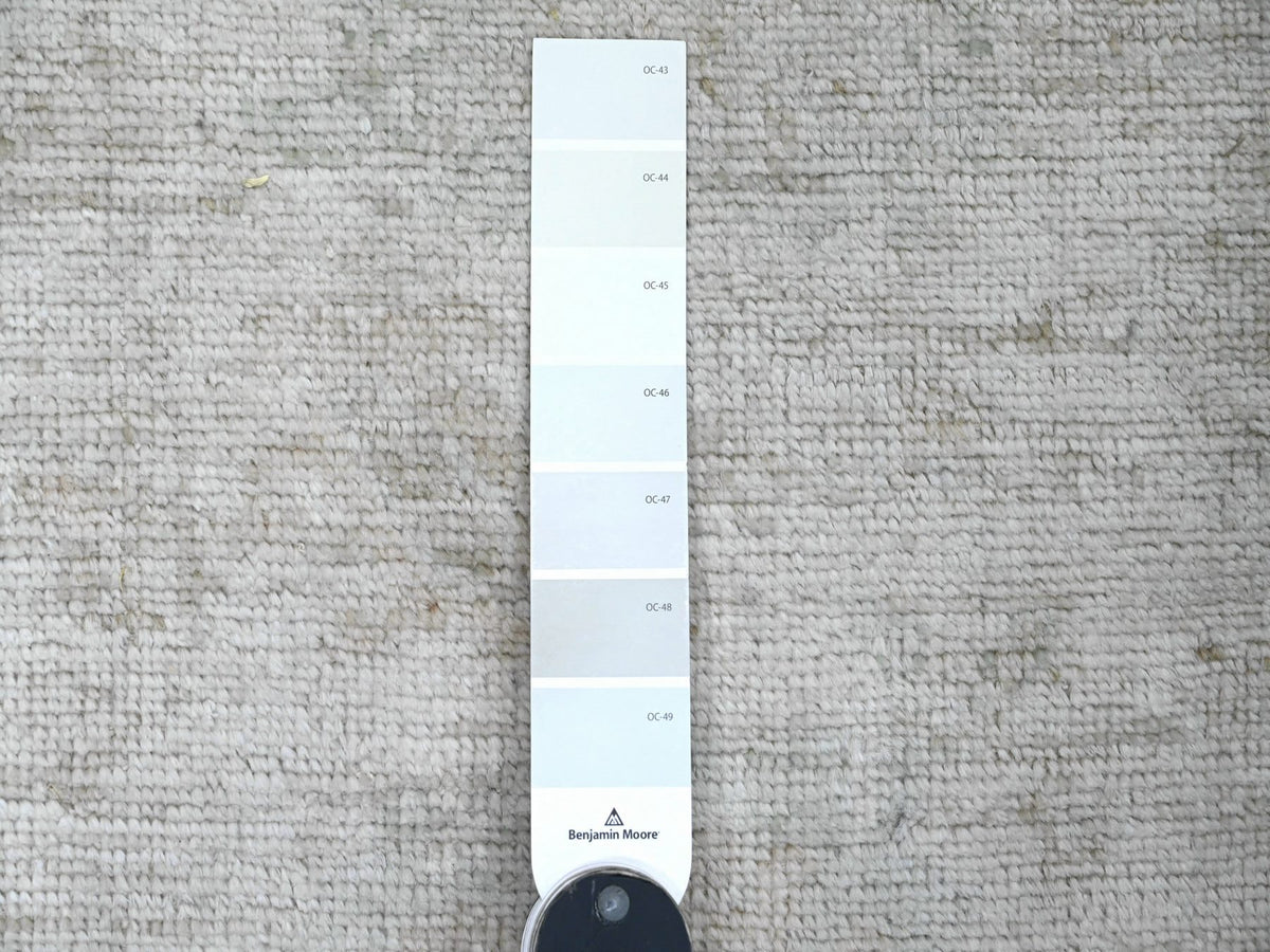 Oushak Oushak hand-knotted wool runner in Ivory & Light Green, 2'10" x 11'5" — SKU O020584 (view 3)