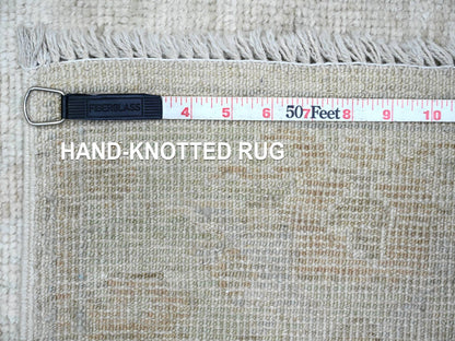 Oushak Oushak hand-knotted wool runner in Ivory & Light Green, 2'10" x 11'5" — SKU O020584 (view 6)