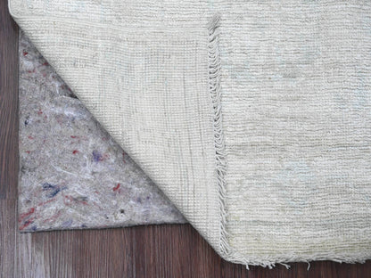 Ivory 2'7" x 7'9" Oushak And Peshawar Hand knotted Wool Rug - Sku: O020588
