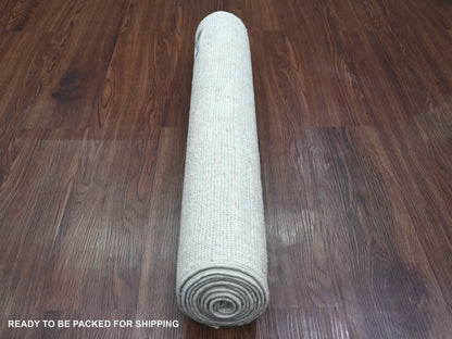 Ivory 2'7" x 7'9" Oushak And Peshawar Hand knotted Wool Rug - Sku: O020588