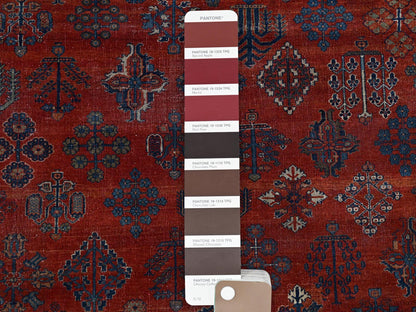 Antique hand-knotted wool rug in Red & Blue, 12'6" x 17'9" — SKU O02058 (view 8)