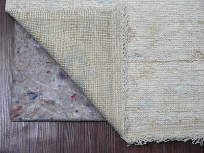 Ivory 3'0" x 9'9" Oushak And Peshawar Hand knotted Wool Rug - Sku: O020592