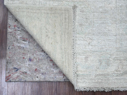 Ivory 2'7" x 7'8" Oushak And Peshawar Hand knotted Wool Rug - Sku: O020593