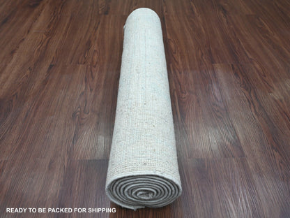Ivory 2'7" x 7'8" Oushak And Peshawar Hand knotted Wool Rug - Sku: O020593