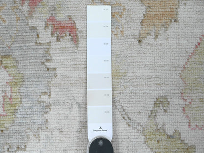 Oushak Oushak hand-knotted wool runner in Ivory & Light Blue, 4' x 19'2" — SKU O020595 (view 3)