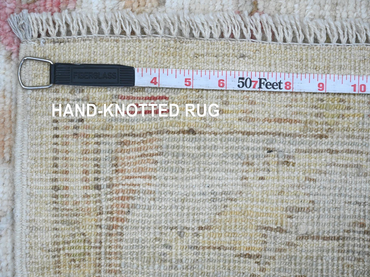 Oushak Oushak hand-knotted wool runner in Ivory & Light Blue, 4' x 19'2" — SKU O020595 (view 6)