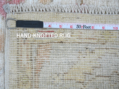 Oushak Oushak hand-knotted wool runner in Ivory & Light Blue, 4' x 19'2" — SKU O020595 (view 6)