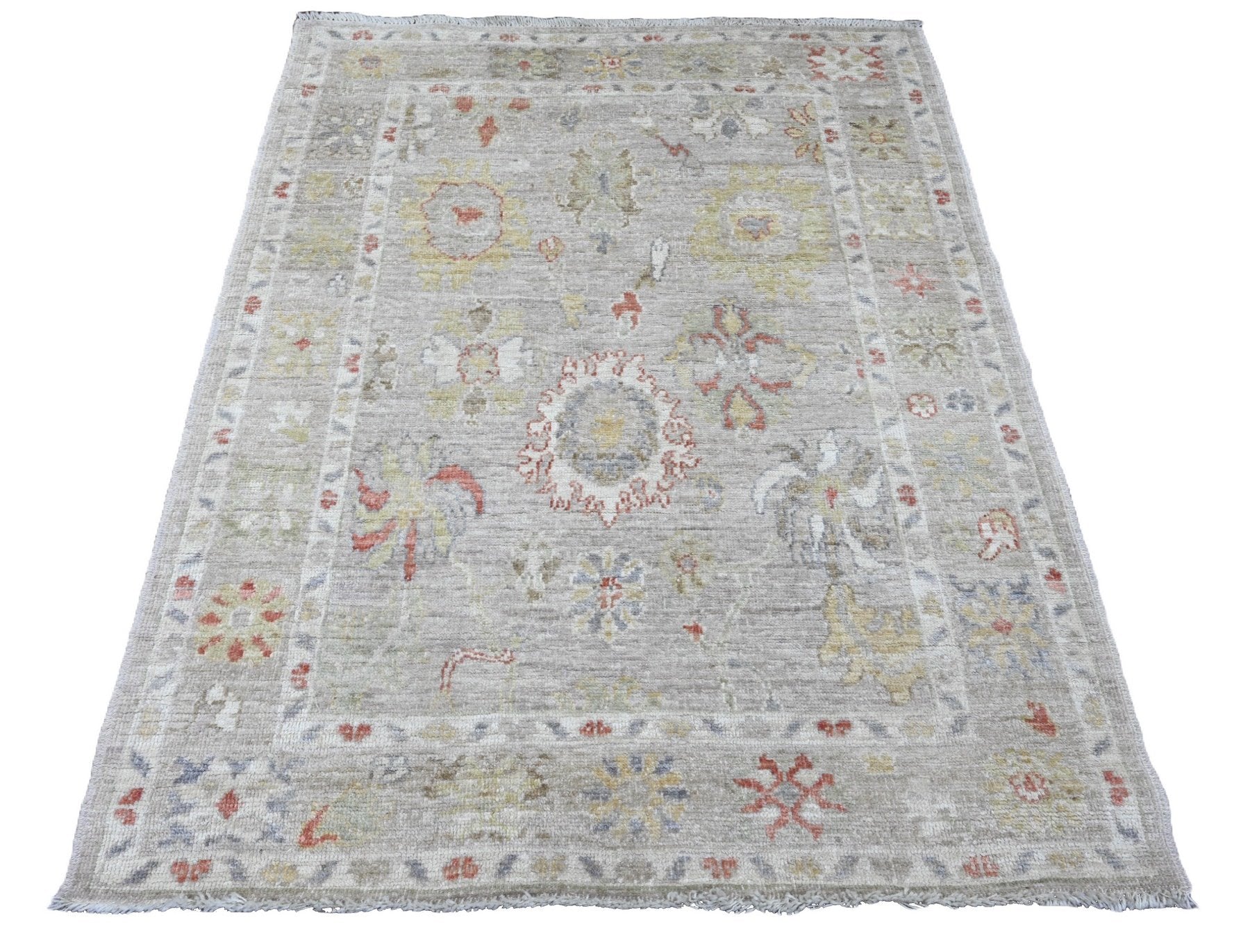 Oushak Oushak hand-knotted wool rug in Gray, 4'1" x 5'9" — SKU O020596
