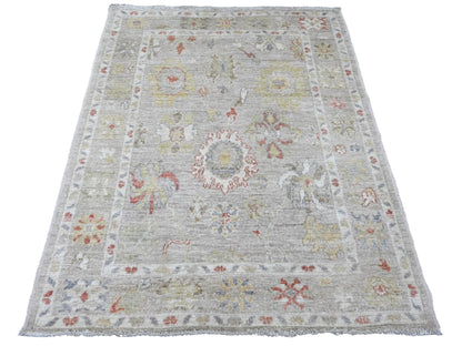 Oushak Oushak hand-knotted wool rug in Gray, 4'1" x 5'9" — SKU O020596