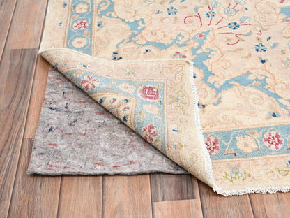 Ivory 10'8" x 19'11" Vintage Hand knotted Wool Rug - Sku: O02060