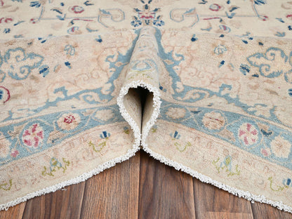 Kerman Vintage hand-knotted wool rug in Ivory & Peach, 10'8" x 19'11" — SKU O02060 (view 6)