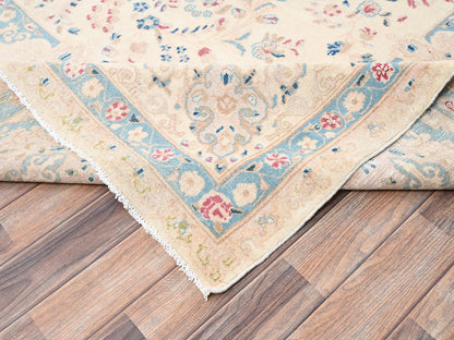 Kerman Vintage hand-knotted wool rug in Ivory & Peach, 10'8" x 19'11" — SKU O02060 (view 7)