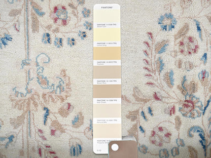 Kerman Vintage hand-knotted wool rug in Ivory & Peach, 10'8" x 19'11" — SKU O02060 (view 8)
