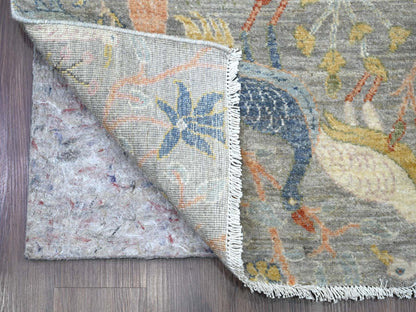 Peshawar Oushak hand-knotted wool runner in Gray, 2'6" x 20'2" — SKU O020615 (view 2)
