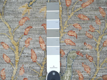 Grey 2'6" x 20'2" Oushak And Peshawar Hand knotted Wool Rug - Sku: O020615