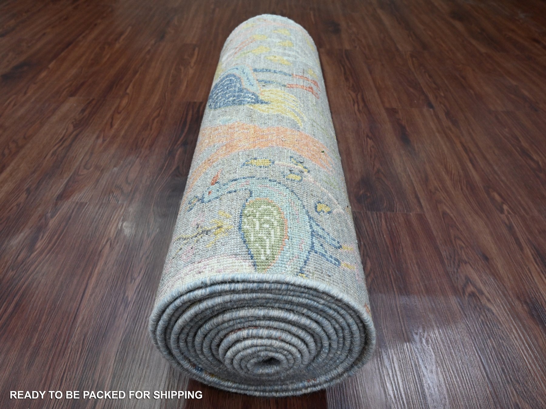 Peshawar Oushak hand-knotted wool runner in Gray, 2'6" x 20'2" — SKU O020615 (view 4)