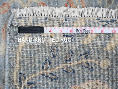 Blue 2'6" x 25'4" Oushak And Peshawar Hand knotted Wool Rug - Sku: O020616