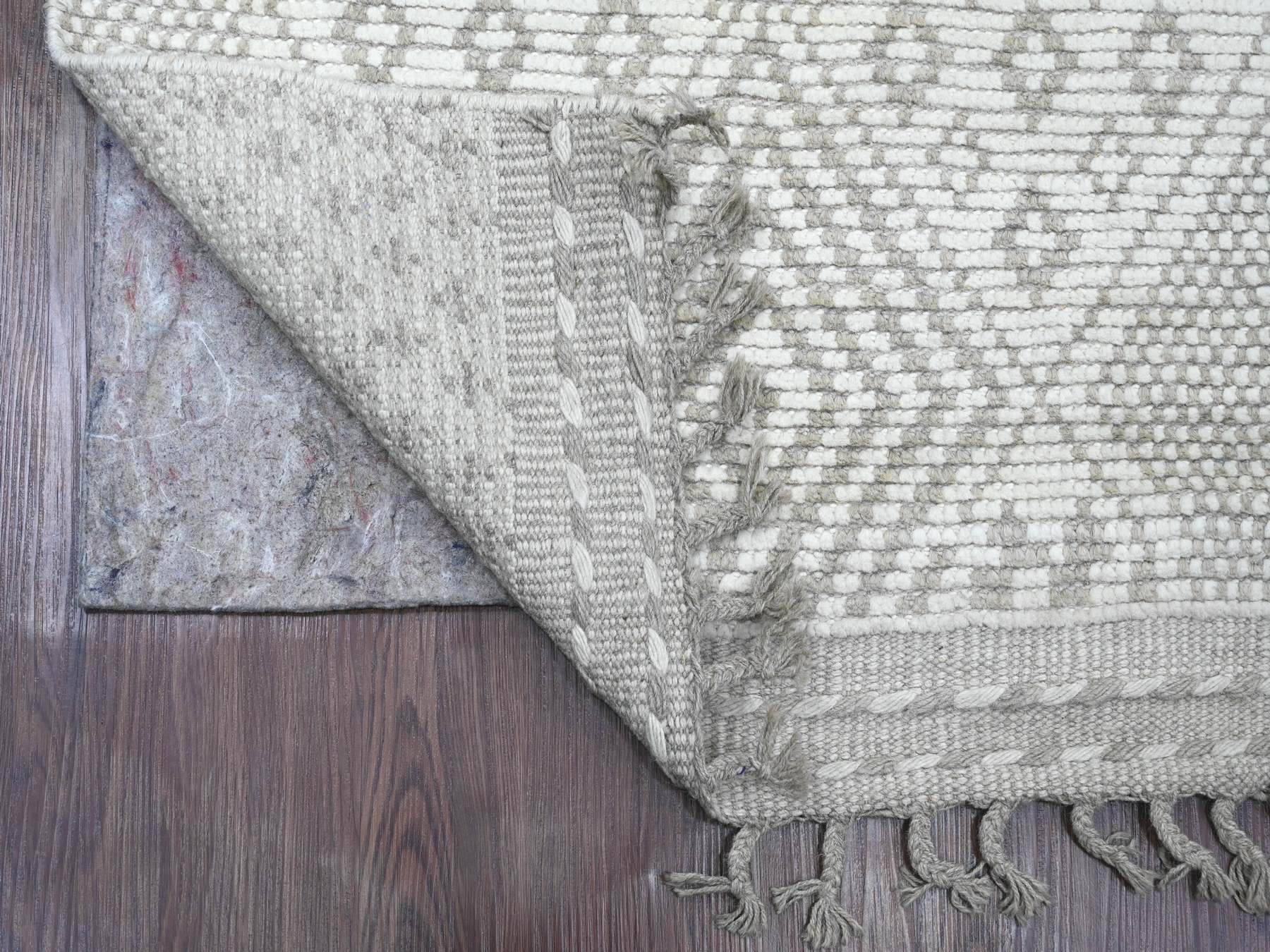 Tribal & Geometric hand-knotted wool runner in Ivory, 2'5" x 14'3" — SKU O020617 (view 2)