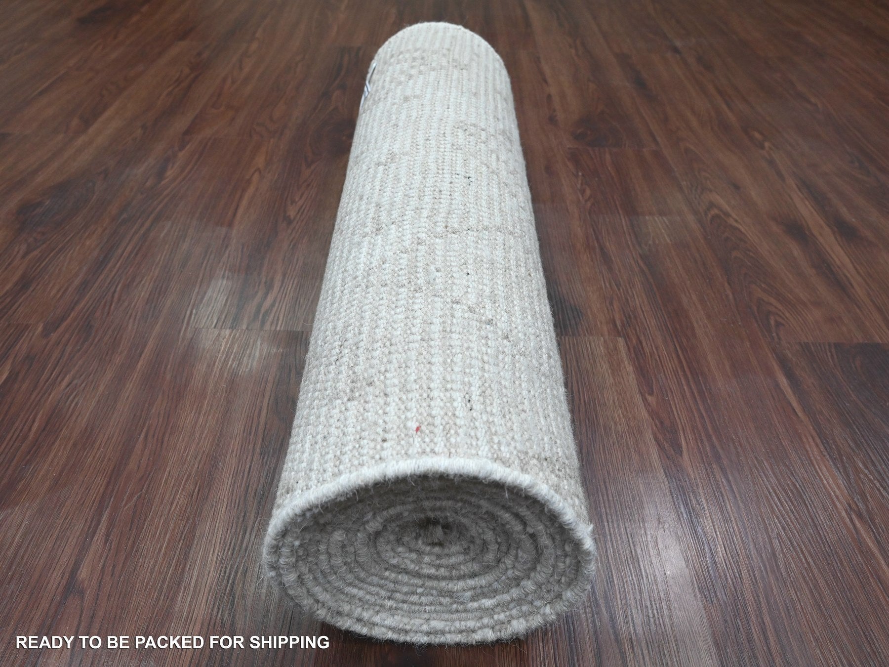 Tribal & Geometric hand-knotted wool runner in Ivory, 2'5" x 14'3" — SKU O020617 (view 4)