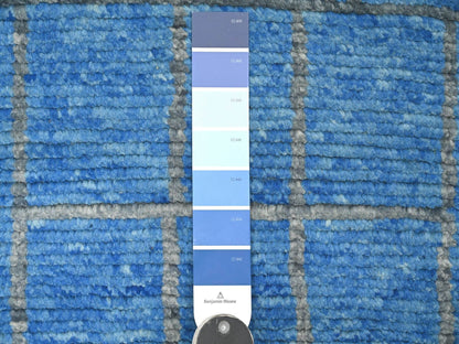Blue 2'5" x 10'3" Tribal & Geometric Hand knotted Wool Rug - Sku: O020620