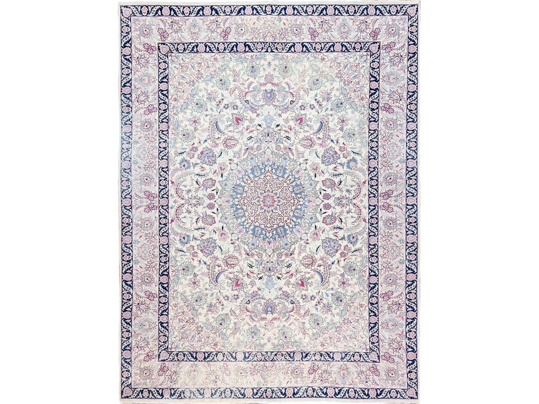 Ivory 9'11" x 13'2" Fine Oriental Hand knotted Wool Rug - Sku: O02062